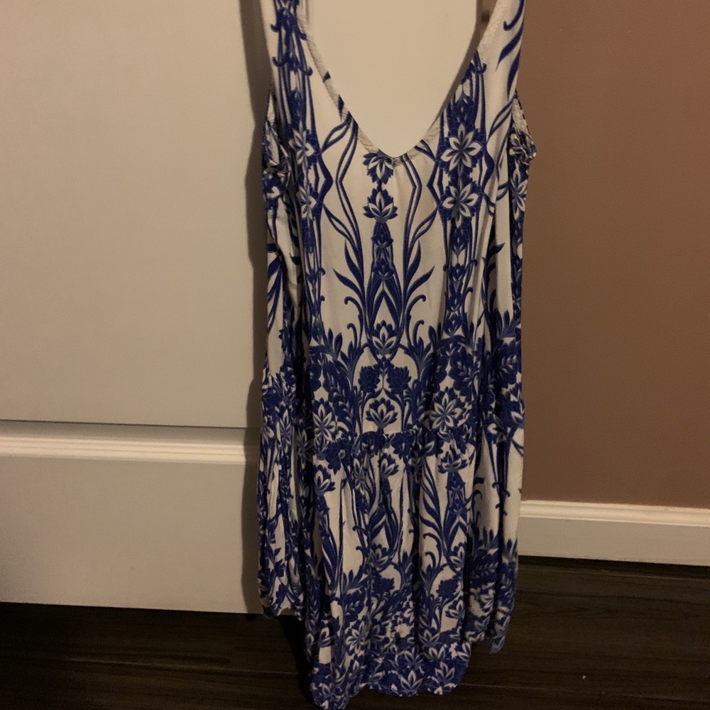 Blue Floral Print Romper